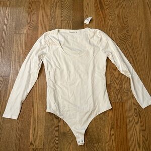 NWT Abercrombie White Long Sleeve Bodysuit